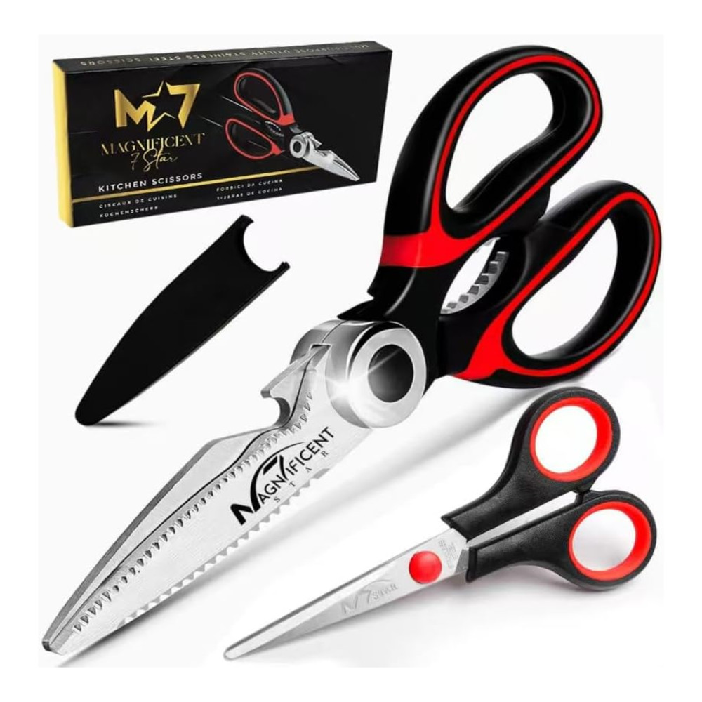Kitchen Scissors Heavy Duty Poultry Shears Sharp Multi Purpose w Cover
