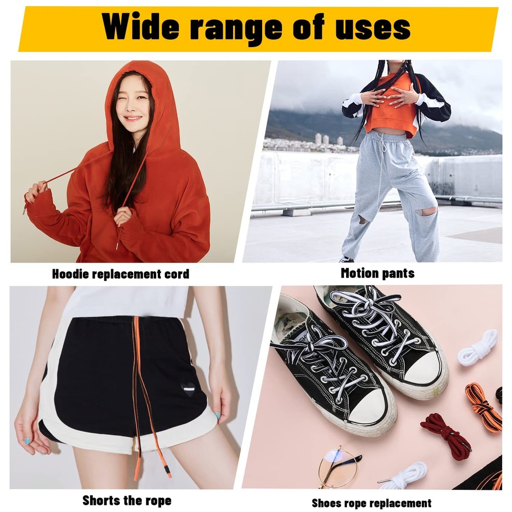 Replacement Drawstrings - 10Pcs Sweatpants Shorts Hoodies Drawstring with 3pc...