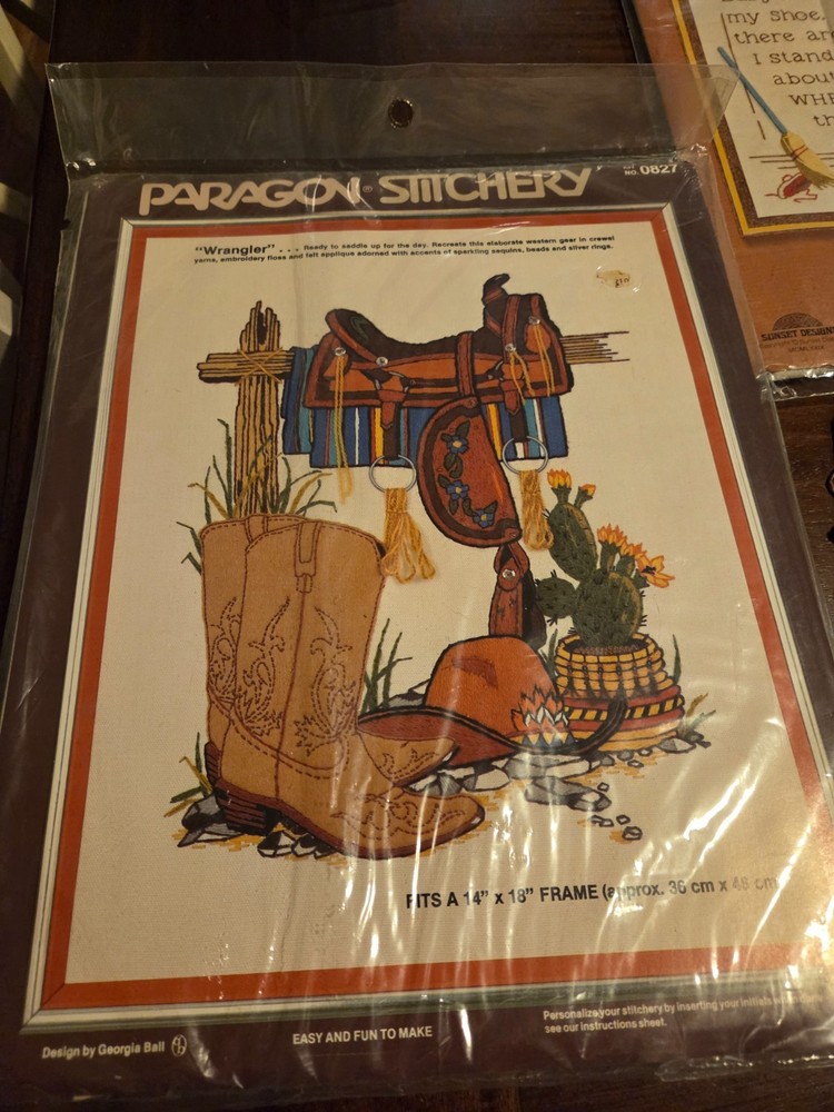 vintage stitchery kit the wrangler