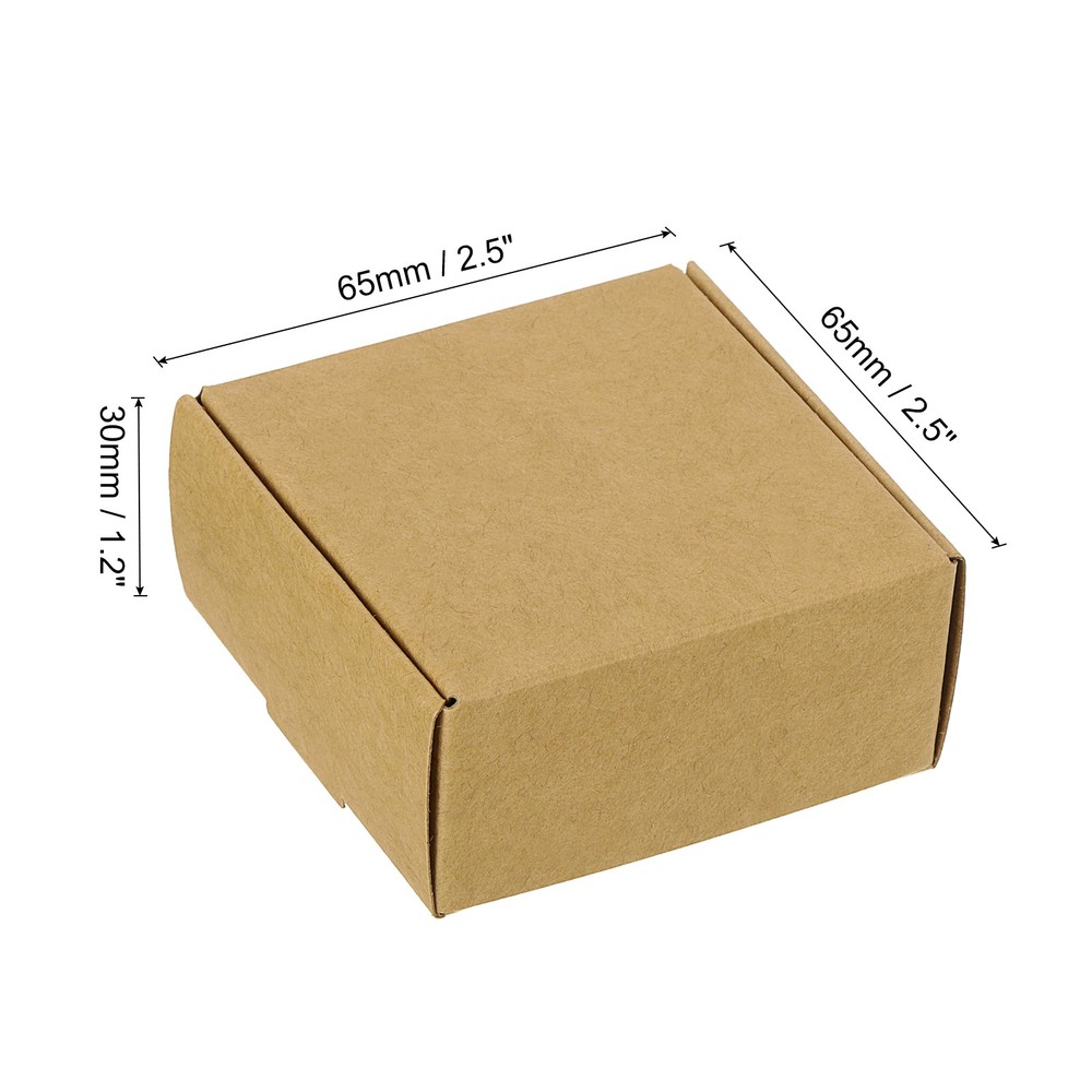 40 Pack 2.5x2.5x1.2" Paper Soap Box Soap Boxes Square Brown