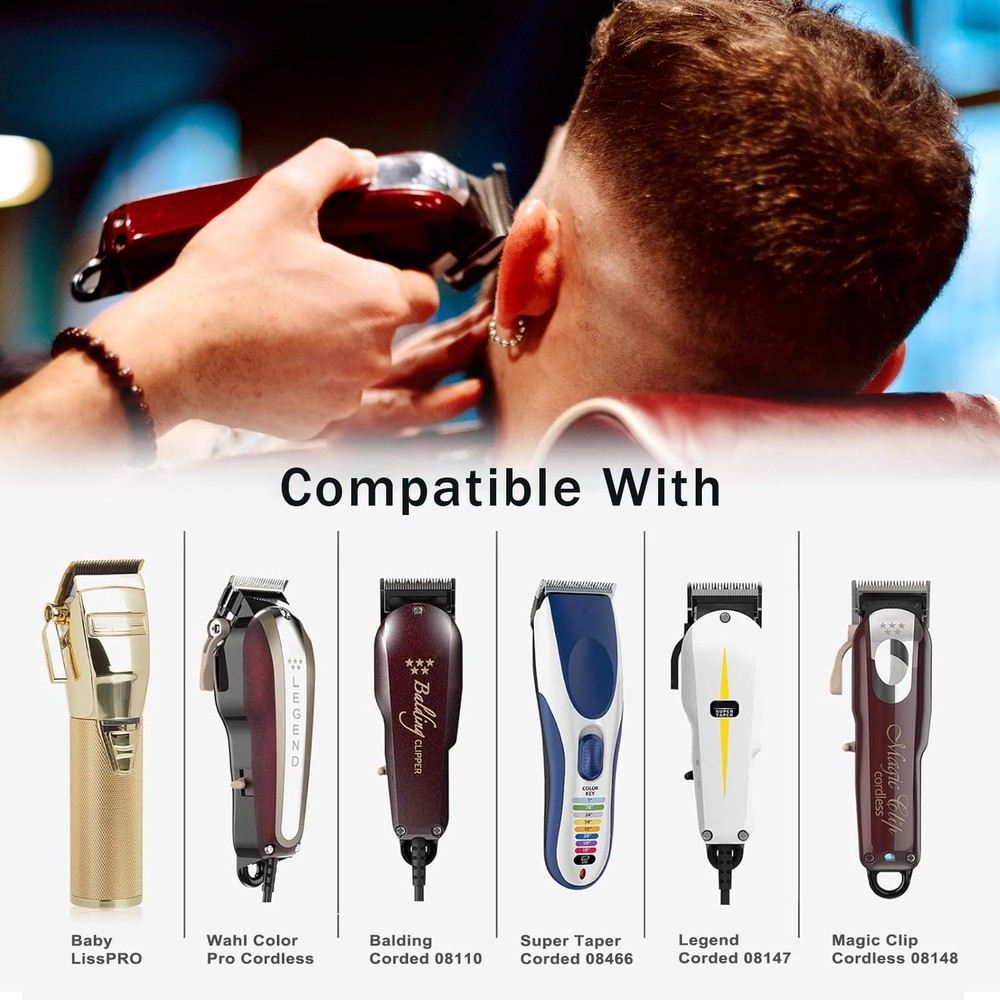 Professional for Wahl Clipper Guards Set, 10 Pcs Coded Cutting 10 Pack, Black
