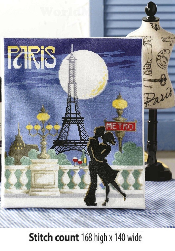 PARIS BY MOONLIGHT  CROSS STITCH PATTERN  ONLY  ALS   PS