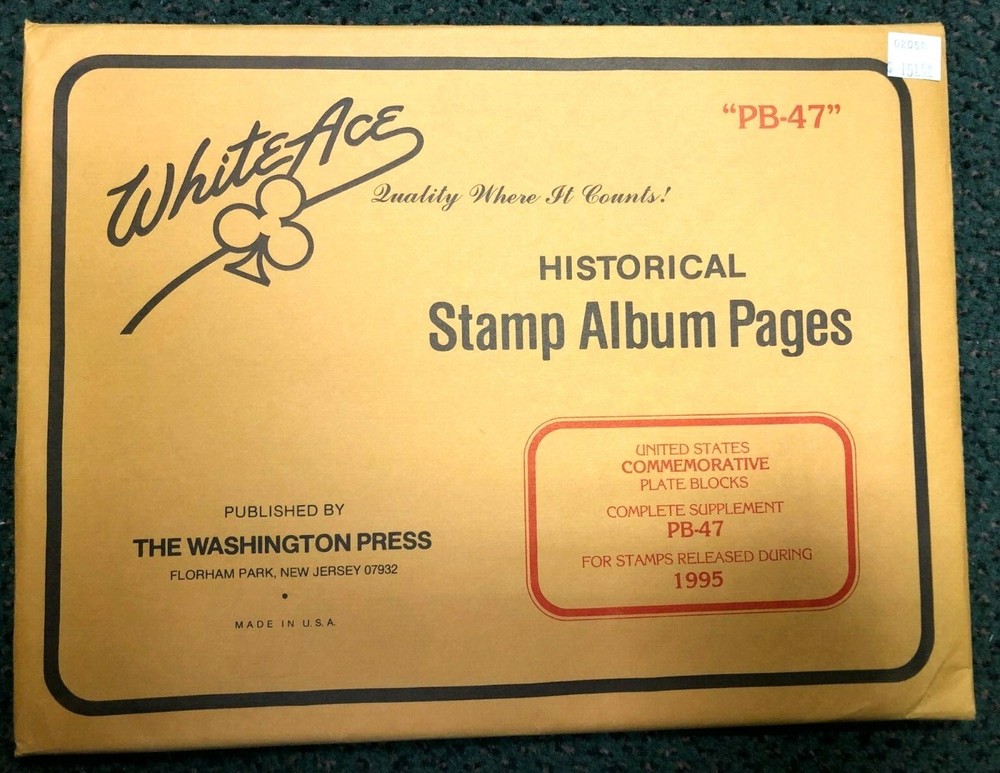 NEW White Ace 1996 U.S. Commemorative Plate Blocks PB-48 Stamp Album Pages