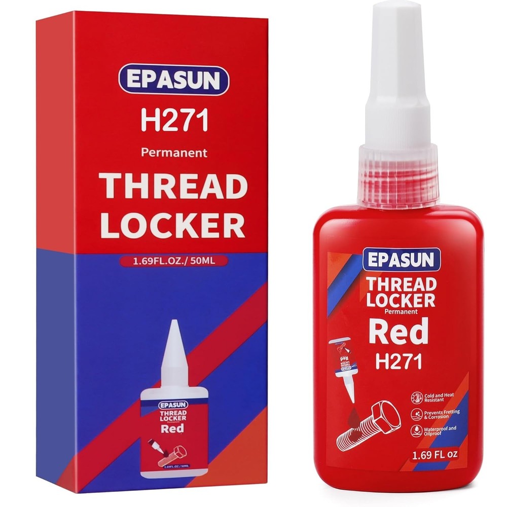 50Ml Threadlocker Red H271, Thread Lock Strong Strength Lock Tight for Nuts, Bol