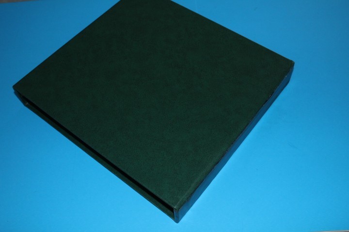 Dustcase GREEN empty for stamp binder (Lindner??) BlueLakeStamps Good Useful