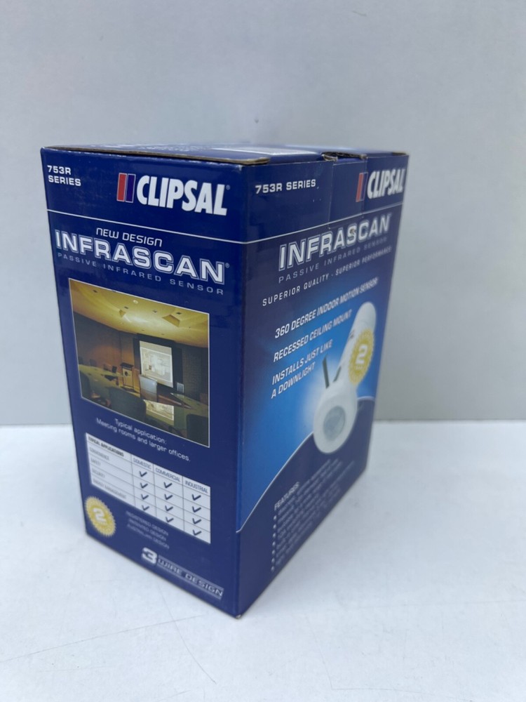 Clipsal 753R-WE 360 Degree PIR Motion Sensor Passive Flush Mount