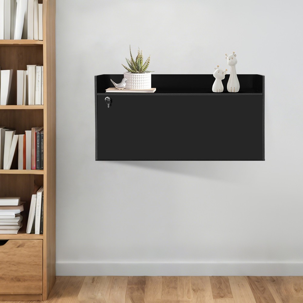 Wall Mounted Desk Cabinet Multifunctional Floating Desk Foldable Table Cabinet