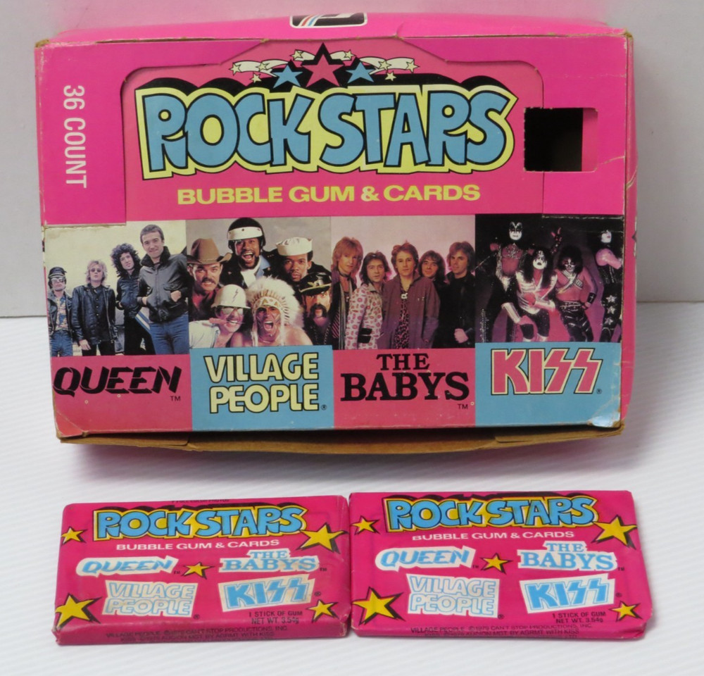 KISS DONRUSS ROCK STARS EMPTY BOX + 2 SEALED PACKS AUCOIN 1979