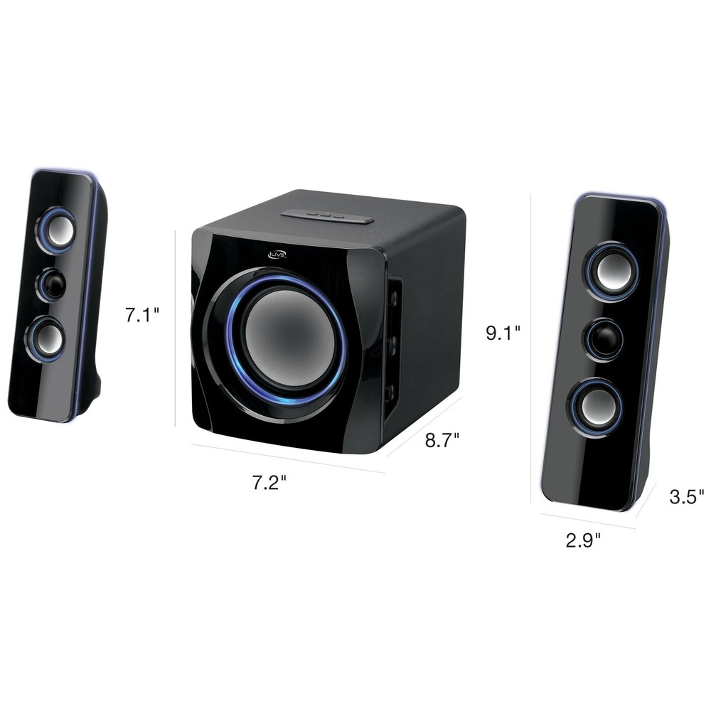 iLive Electronics Bluetooth Speaker System with Built-in Subwoofer, 7.28 x 8....