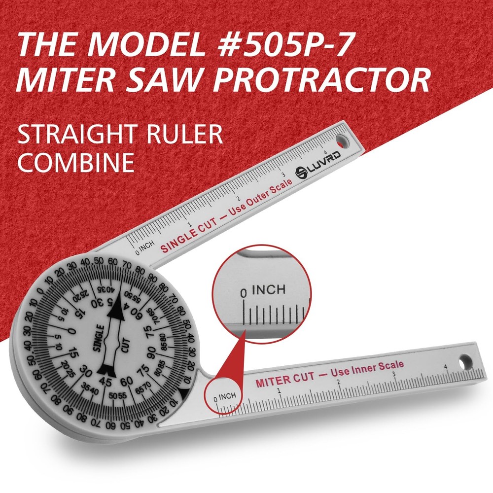 Miter Saw Protractor, Professional Angle Finder for Small, Silver
