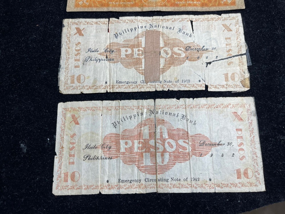 Assorted 3 US Philippines Banknotes Lot Low Grade