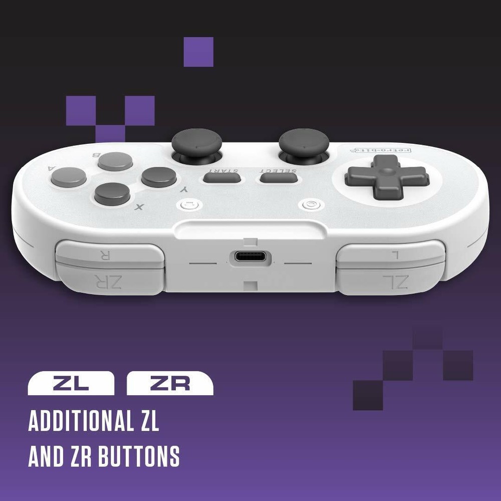 Retro-Bit Legacy 16 Wireless 2.4GHz Controller for SNES, Switch, PC, Mac - Gray