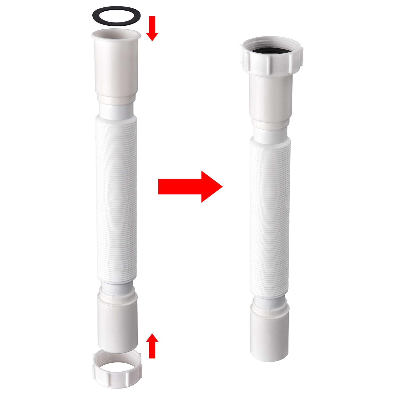 Wash Basin Drain Hose Kit Extendable Drainpipe Shampoo Bowl Accessory for Salon