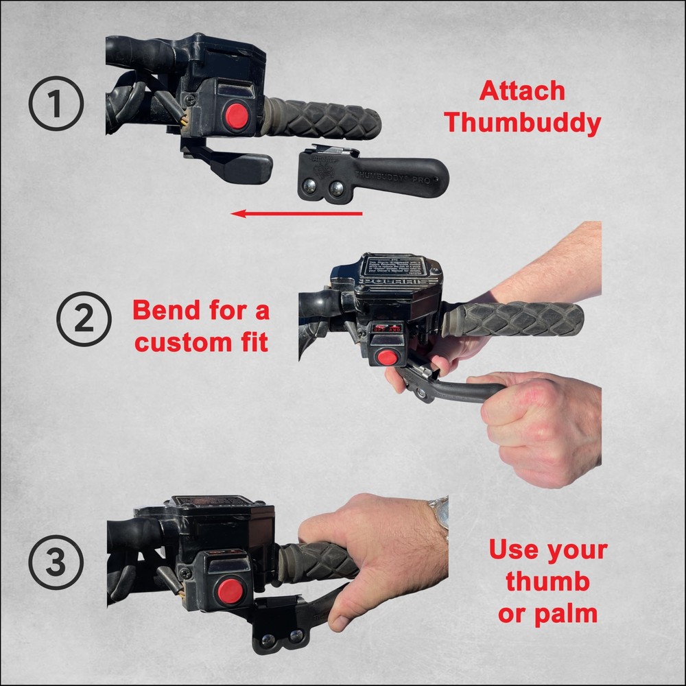 Thumbuddy Pro ATV Throttle Extender - Model TB2 Black