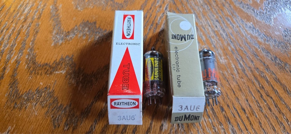 (2) Raytheon/DuMont NOS 3AU6 Vacuum Tubes Tested