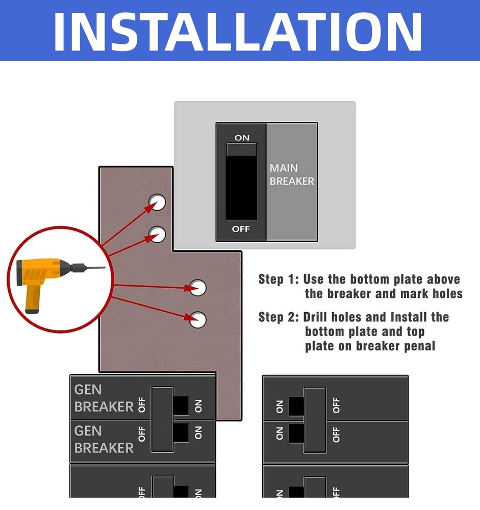 Generator Interlock Kit Compatible with Eaton Cutler Hammer Vertical Throw...
