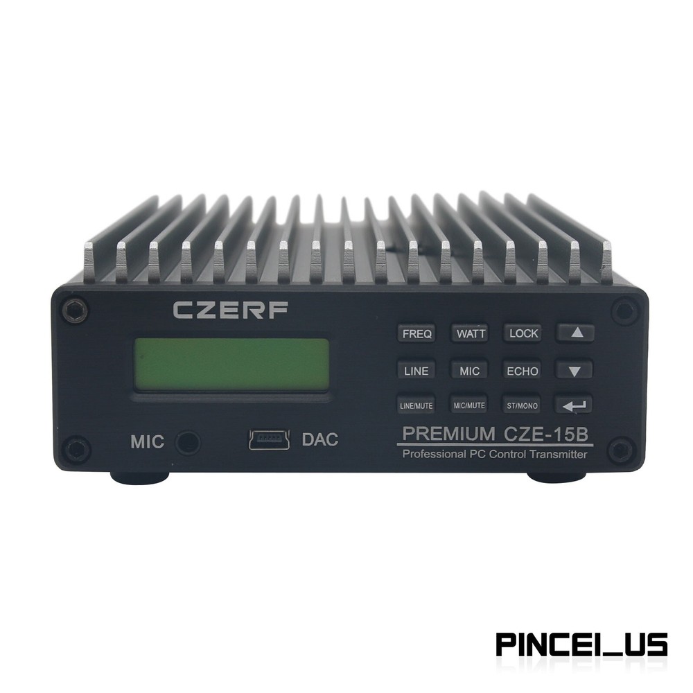 CZE-15B Adjustable Stereo FM Transmitter PC Control Wireless Radio KIT 0.3-15W