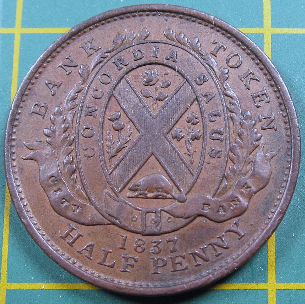 1837 Lower Canada Halfpenny Token - Habitant LC-8A1
