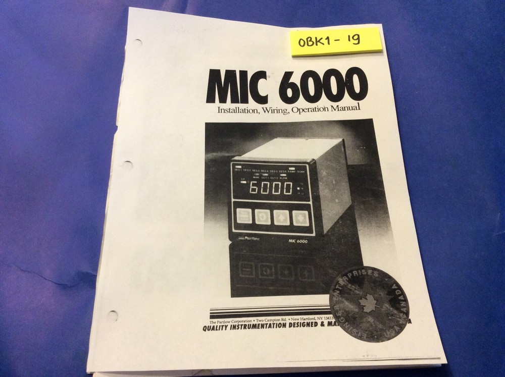 MIC 6000 Series Temperature Process Controller installation manual