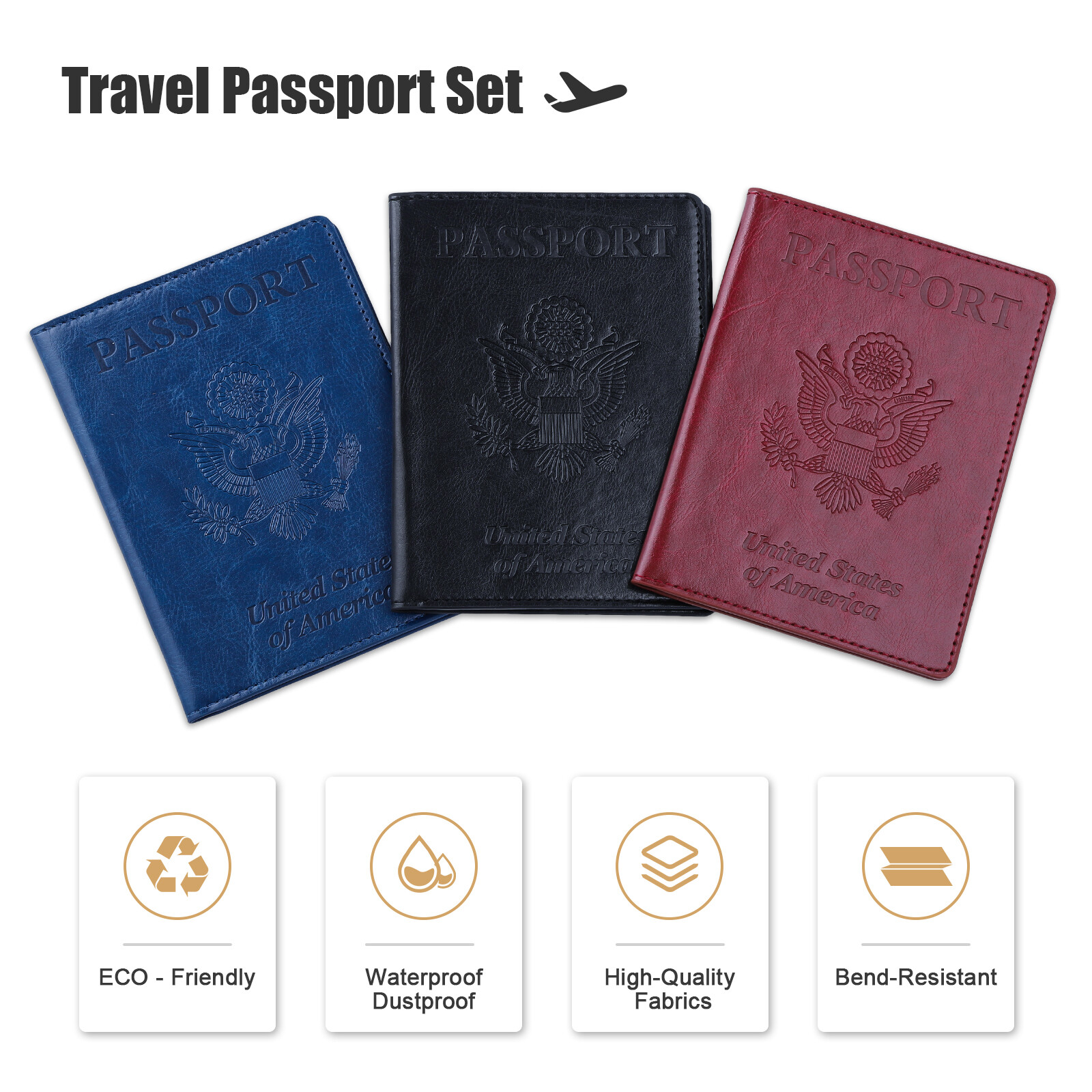 Slim Leather Travel Passport Wallet Holder RFID Blocking ID Card Case Cover US