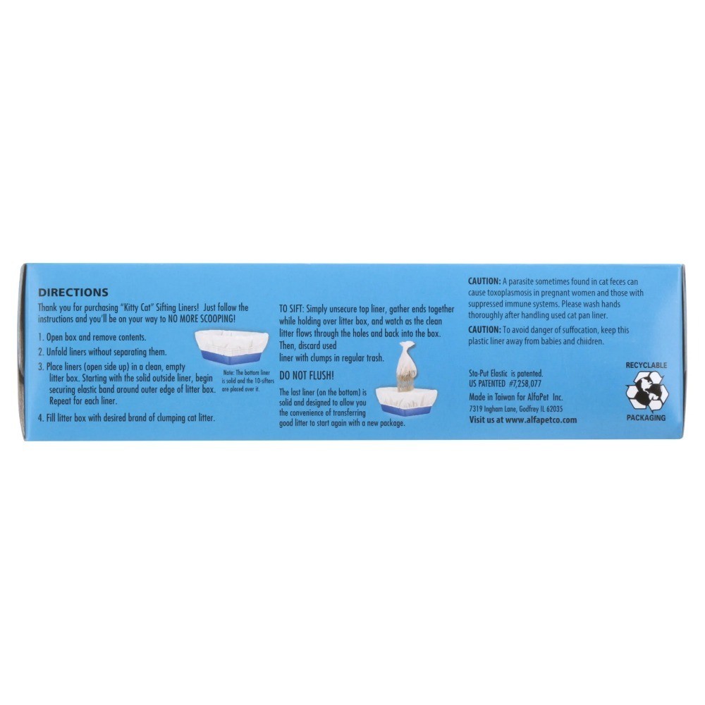 (3 pack) Alfa Pet Sifting Elastic Cat Pan Liners
