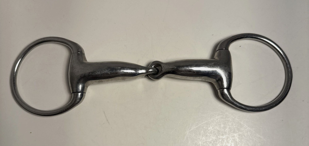 5” Hollow Aluminum Eggbutt Single Joint Snaffle, 1" thick Bars