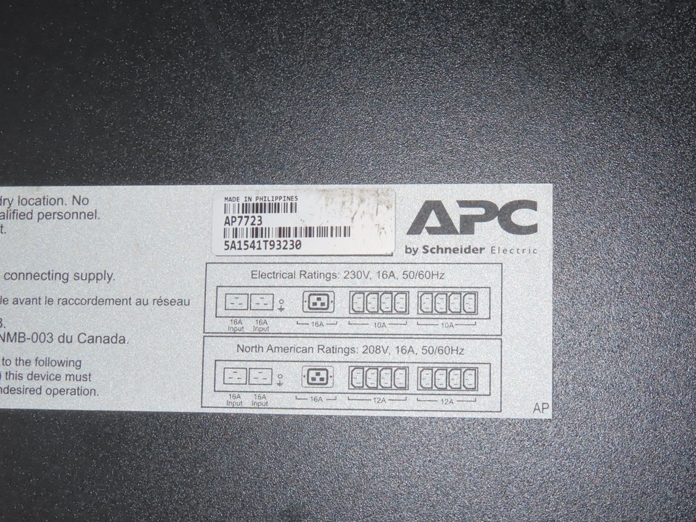 APC AP7723 230V 16A Automatic Transfer Switch