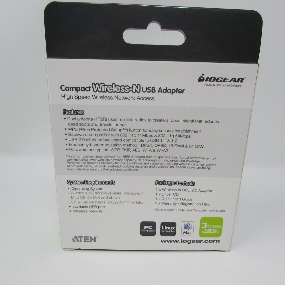 Compact Wireless-N USB Adapter High Speed Wireless Network Access GWU625