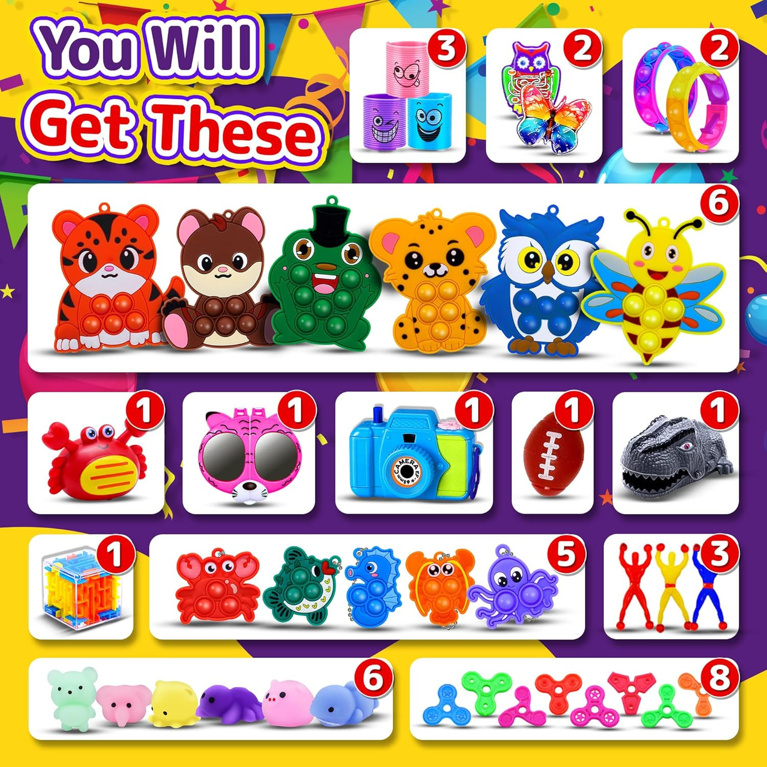 1000 PCS Party Favors for Kids, Bulk Fidget Toys,Goodie Bags Stuffers, Treasure