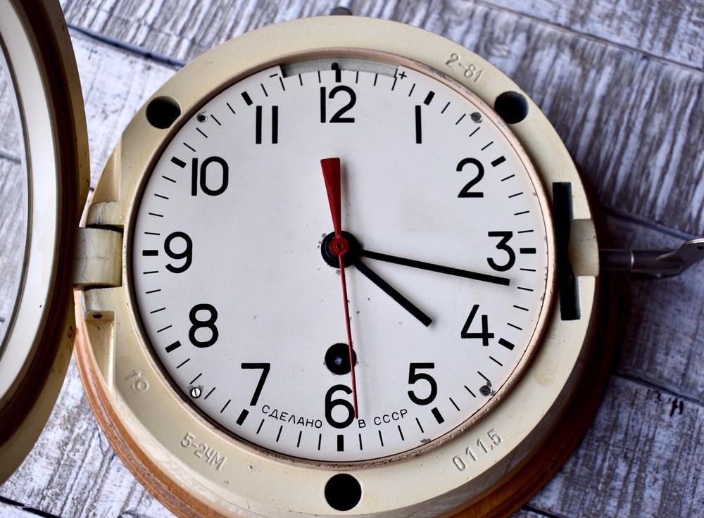 Vintage Soviet Ship Clock USSR Marine Ship Clock
