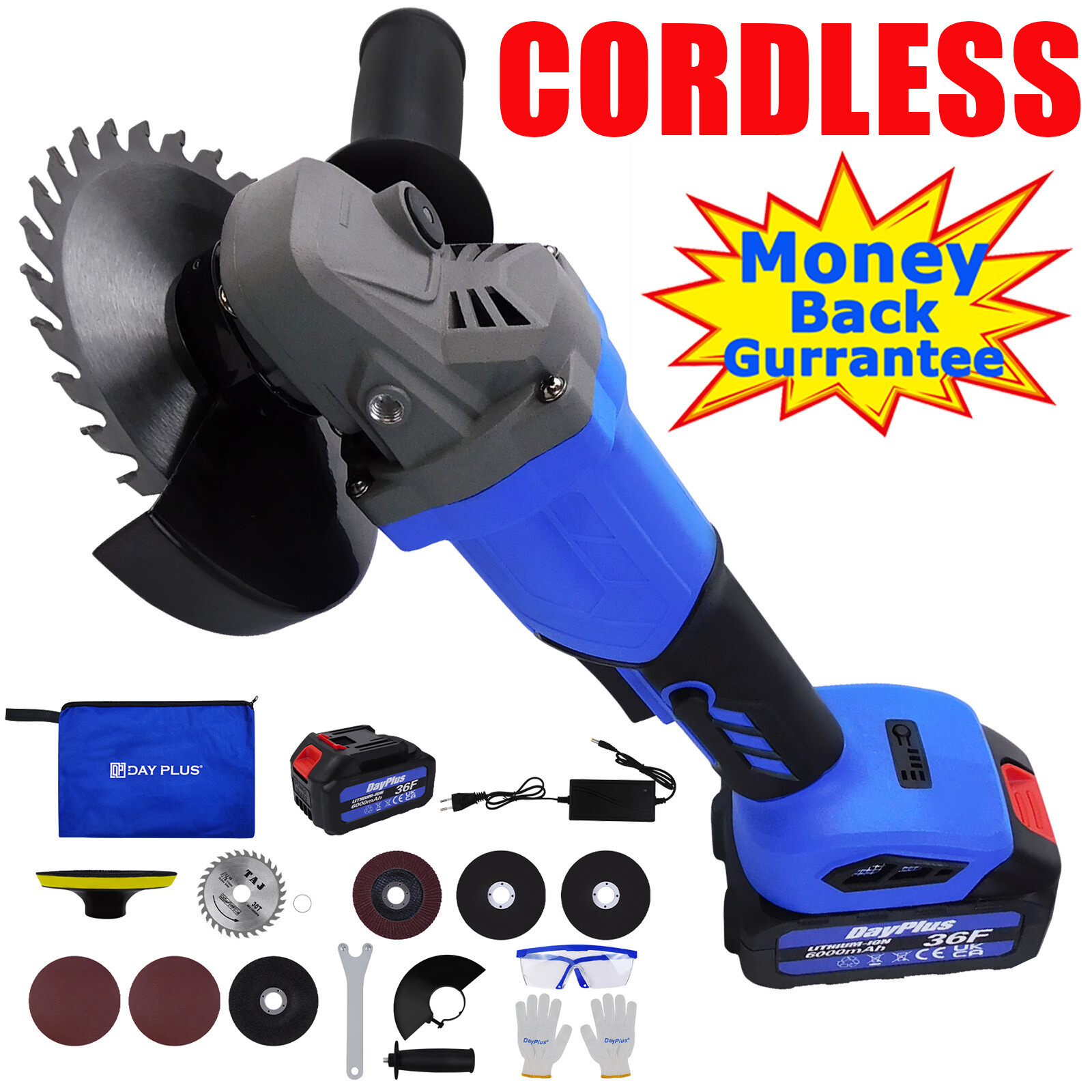 For Makita 18V Battery 1500W Electric Angle Grinder 115mm Cutting Grinding US