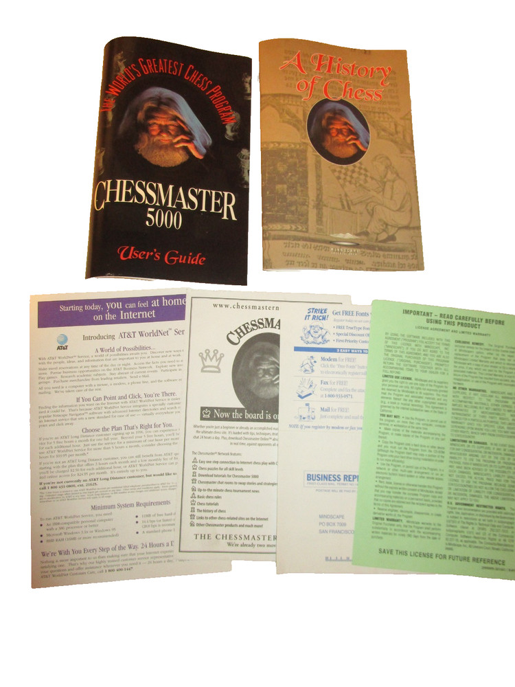 1996, Chessmaster 5000, Original box, Complete with Manuals, for Windows 95