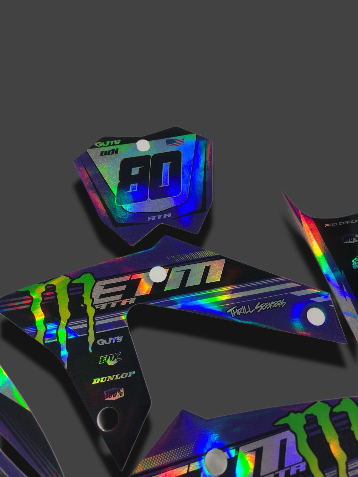 ETM RTR graphics kit decals THICK AND HIGH GLOSS ..... HOLOGRAPHIC FINISH