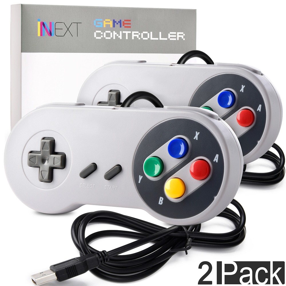 iNNEXT 2x Classic USB Gamepad Retro SNES USB Controller For PC MAC Emulators