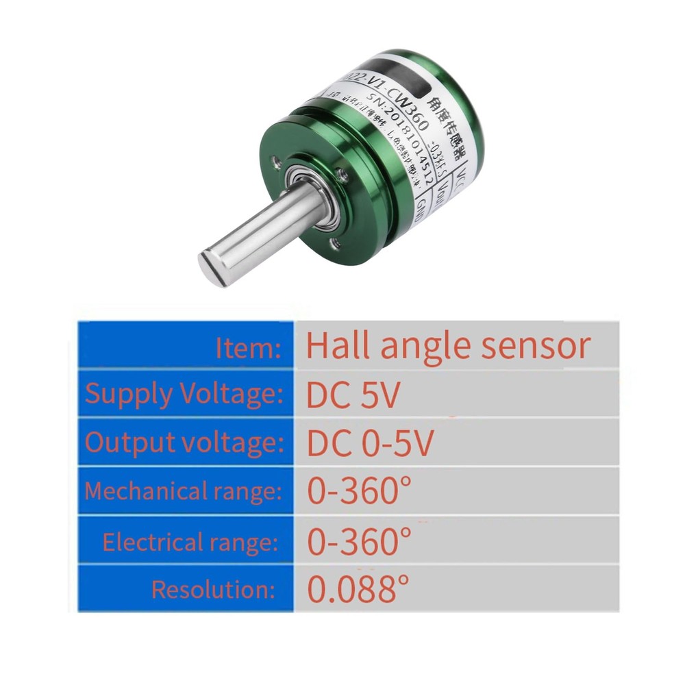 Hall Angle Sensor 0.088° Resolution 360° Rotatable Hall Effect Position Senso...