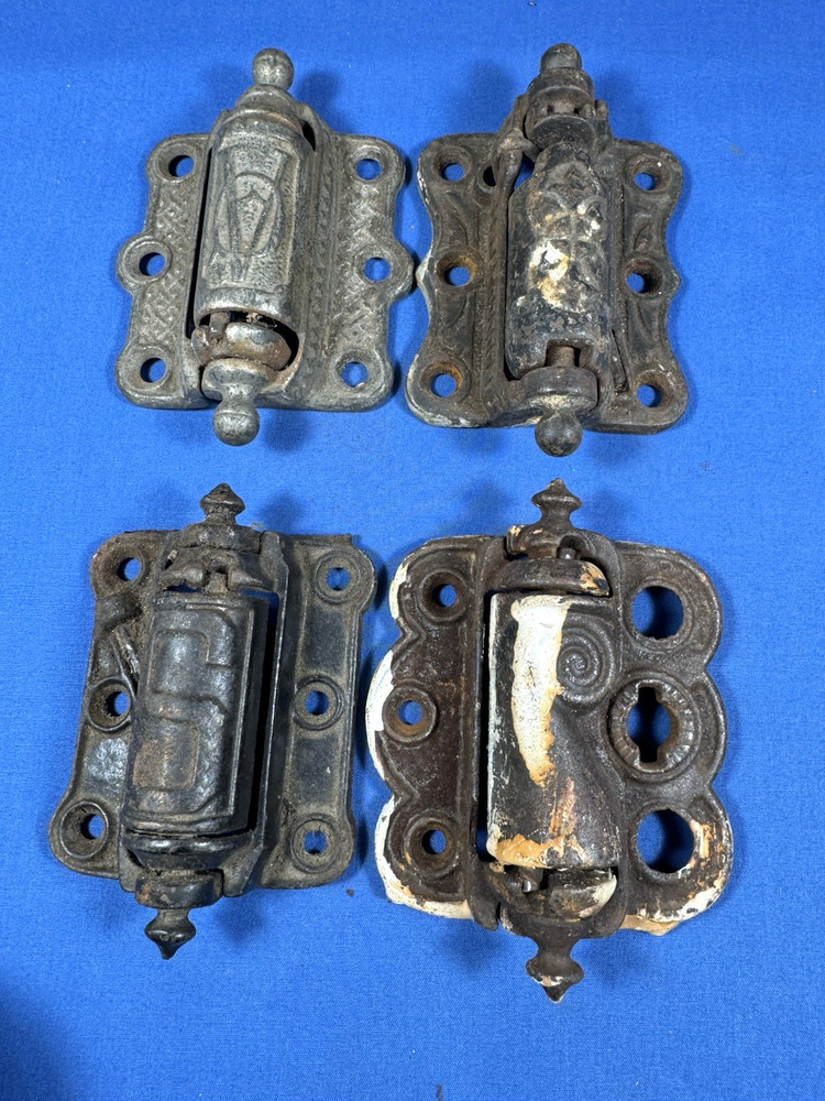 4 Different Spring Loaded Hinges, Full Working Condition, Screen Door Hardware