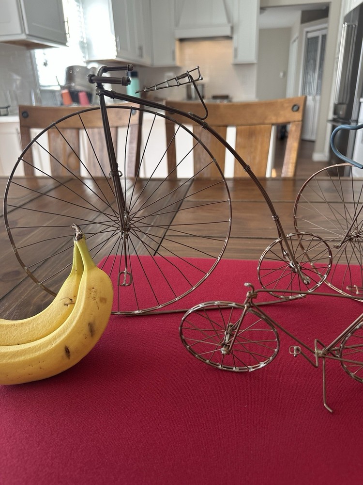 Art Deco Copper Wire Bicycles 3 Total