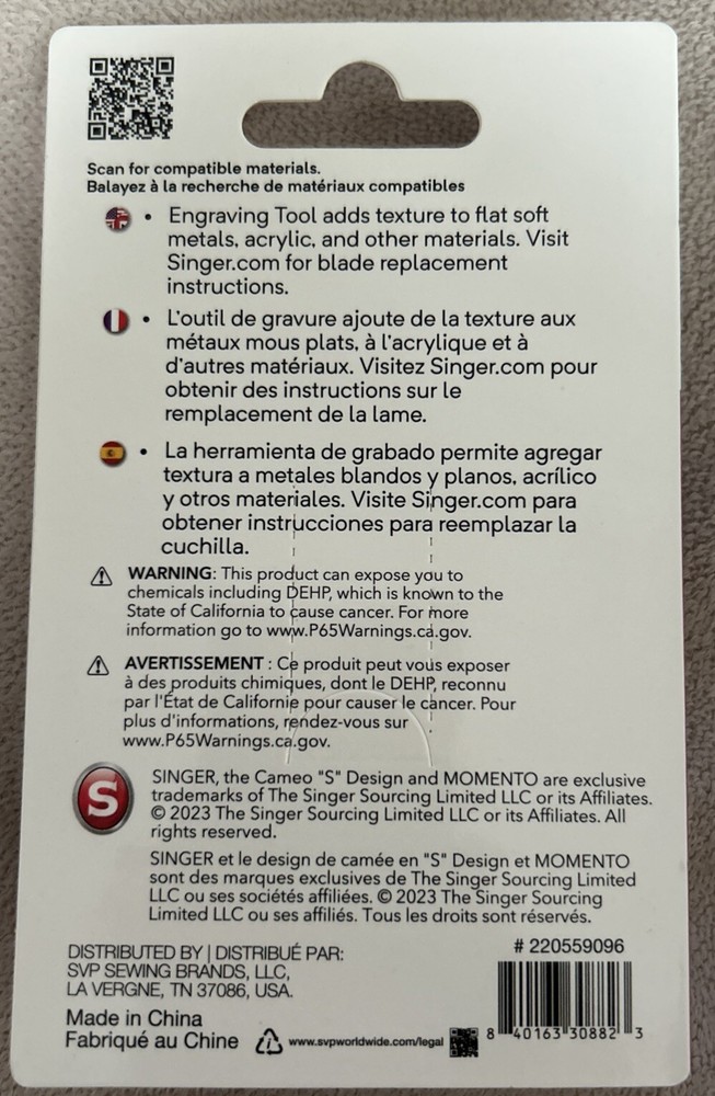 Singer Momento Engraving Tool Replacement