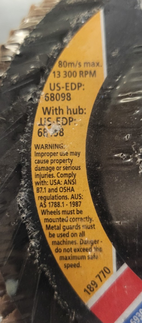 Pack of 5 PFERD *68099 4-1/2" x 7/8" Polifan Zirconia 40G PSF-Trim Flap Disk