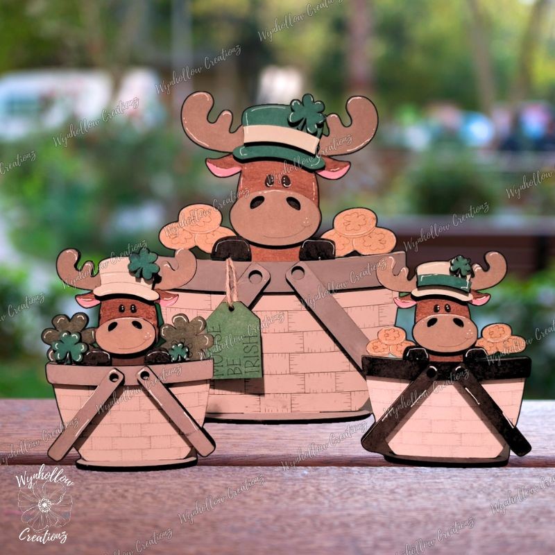 St. Patrick's Day Moose Interchangeable Basket Insert