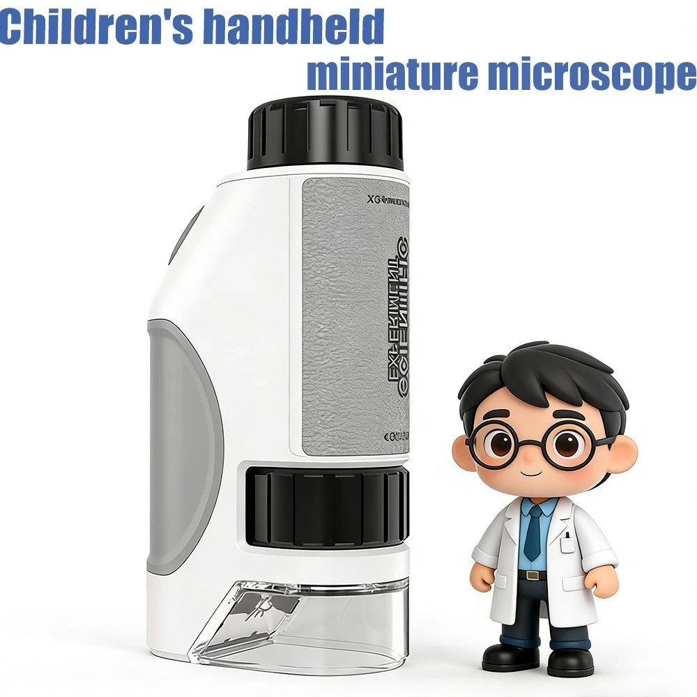 Children's Portable Mini 50x-300x Microscope Small Scientist Handheld Microscope