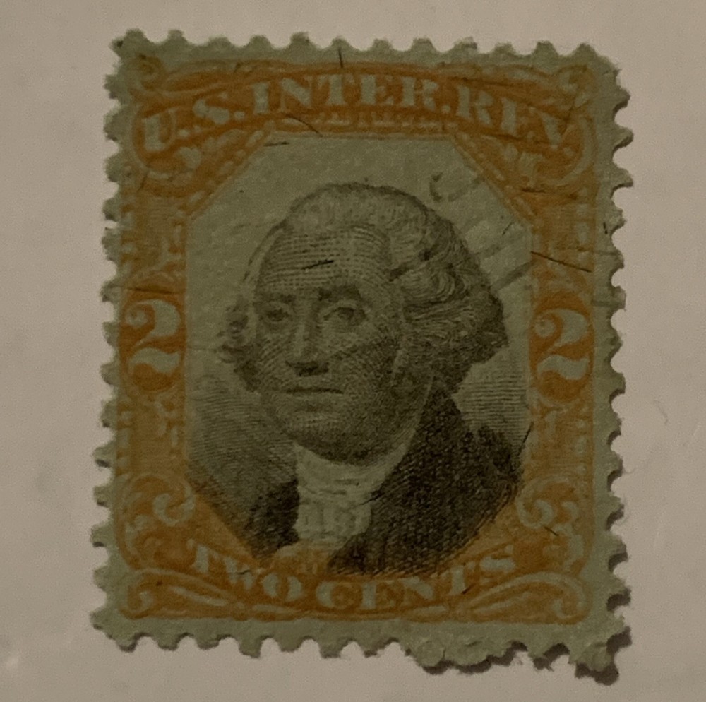 ERROR U.S. REVENUE STAMP SUNKEN HEAD
