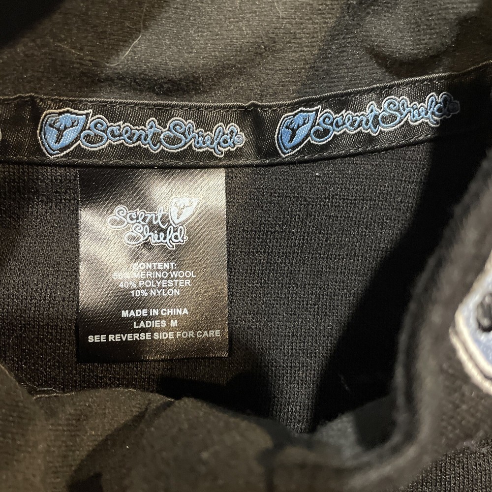 Scent Shield 1/2 Zip Merino Wool Pullover Women's Medium Black