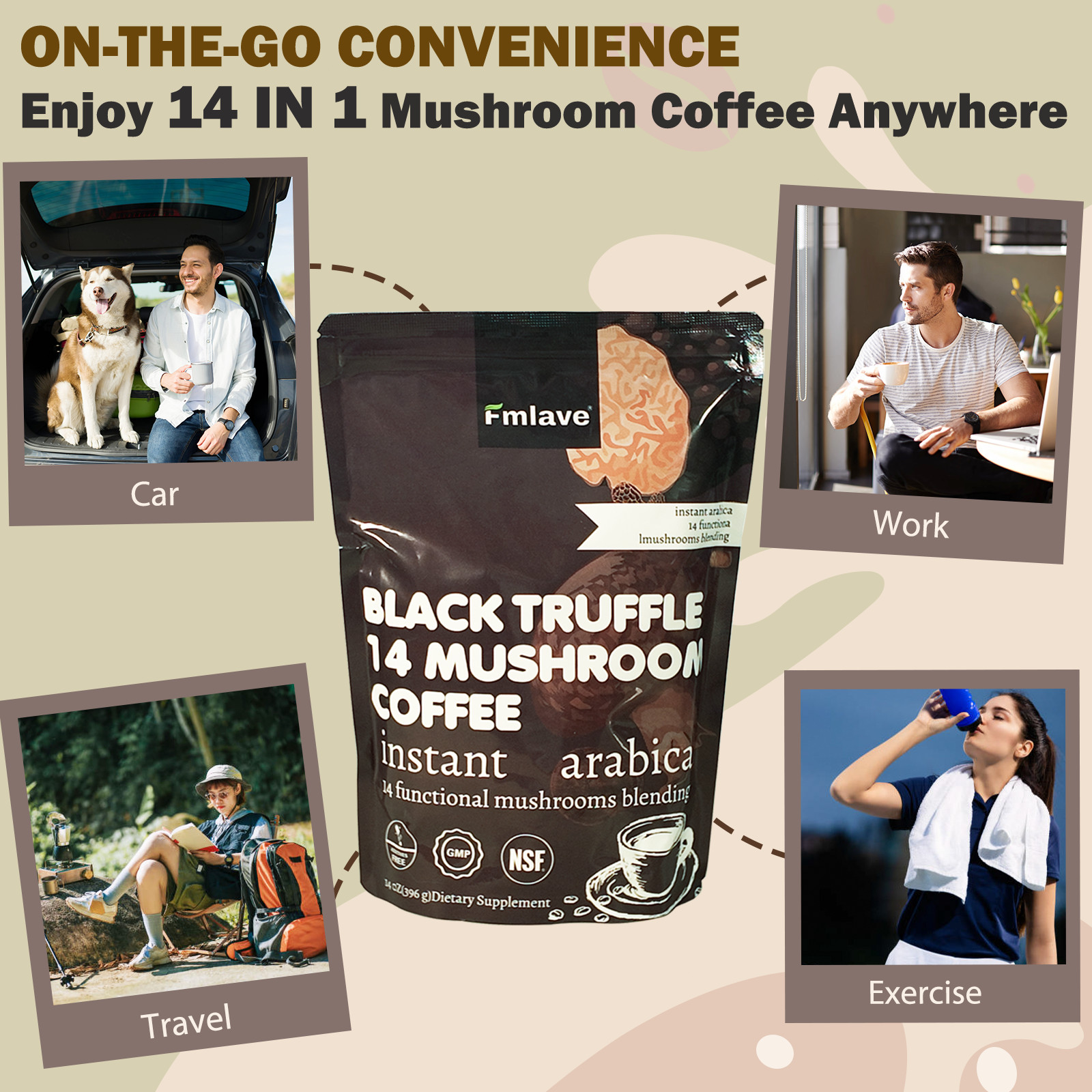 2 Pack Mushroom Coffee 100% Authentic USA FREE SHIPPING Organic 396g Per pack