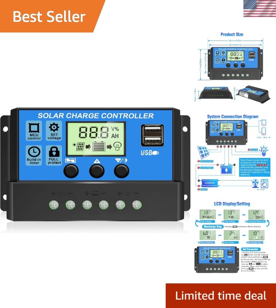 High-Performance 30A Solar Controller with Intelligent Protection & LCD Display