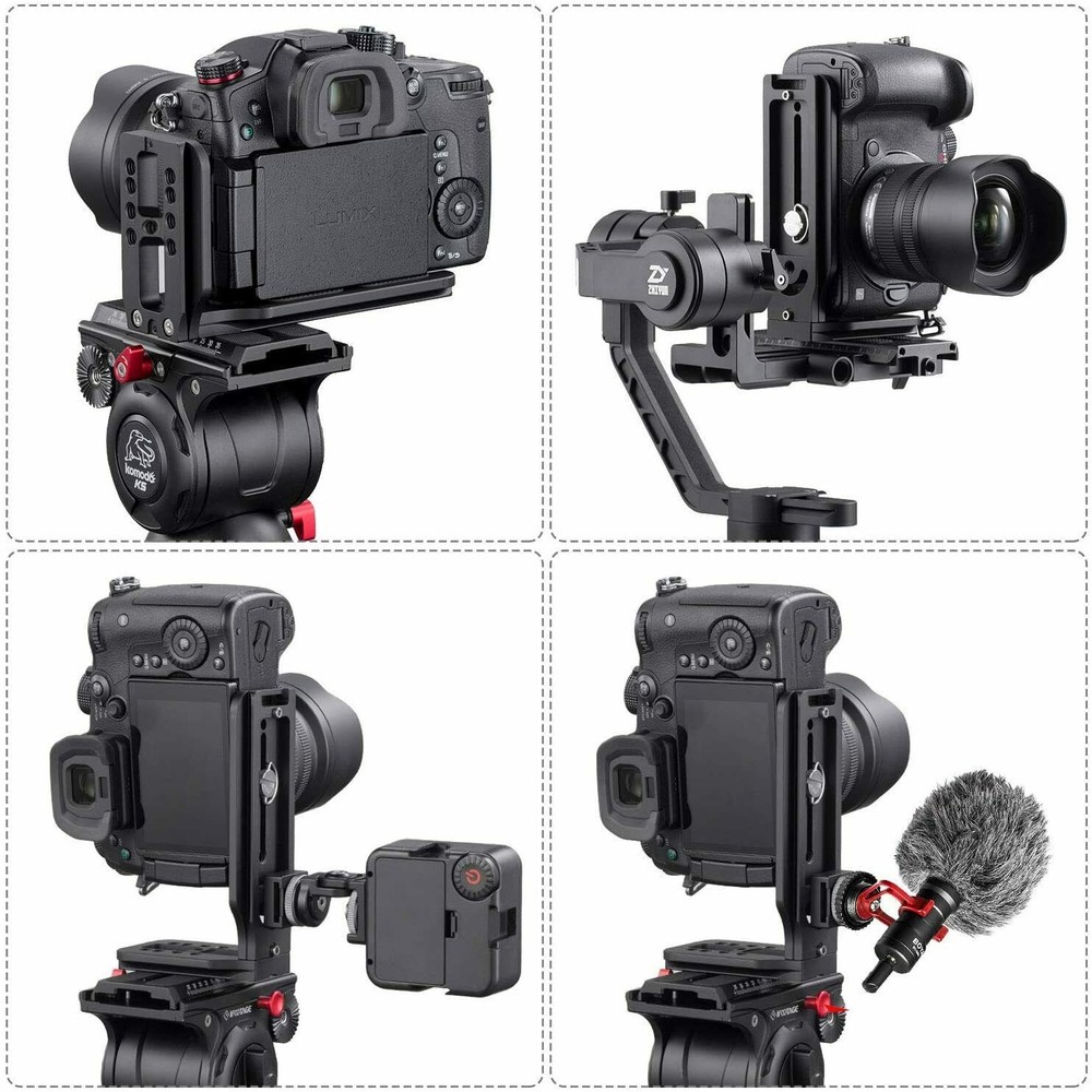 Universal DSLR Camera L Bracket Vertical Horizontal Switching Tripod Head Plate