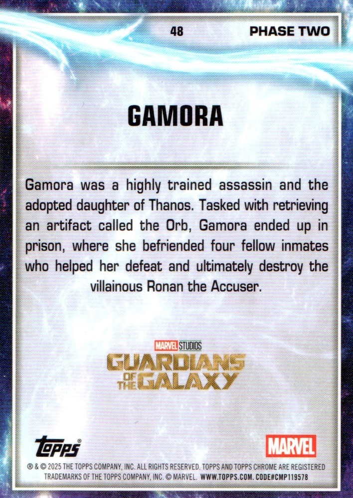 2025 Topps Chrome Marvel Studios #48 Gamora - NM-MT