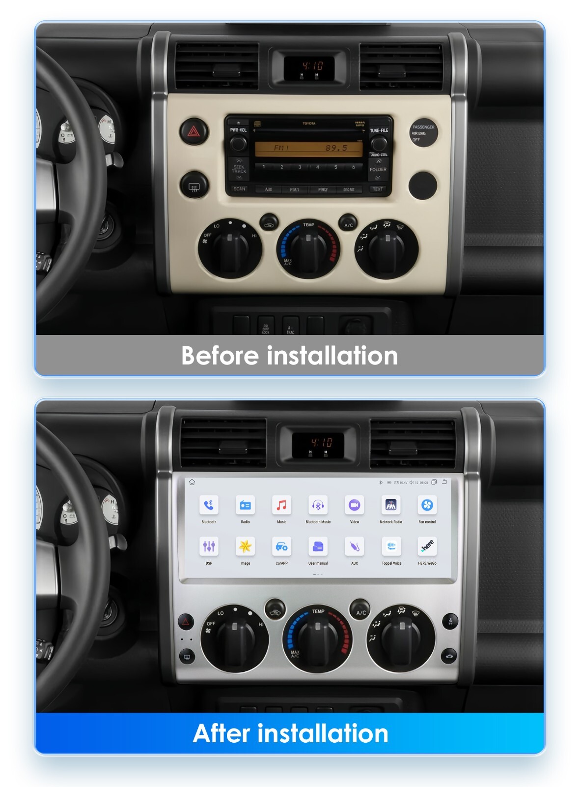 Plug&Play Android 12.3 inch Car Stereo Radio for Toyota FJ CRUISER GPS Carplay