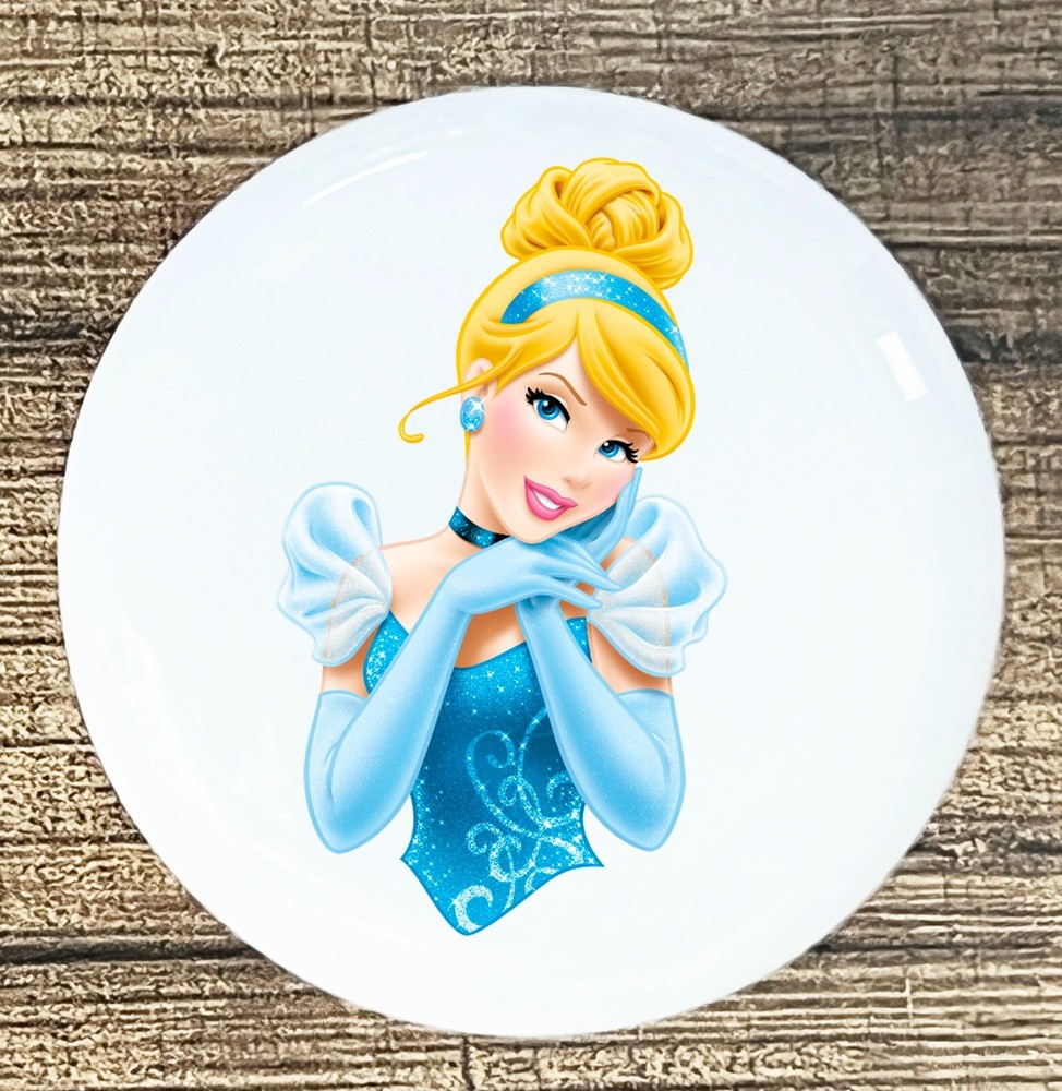 Cinderella Disney Princess kitchen cabinet knobs white ceramic knob pull