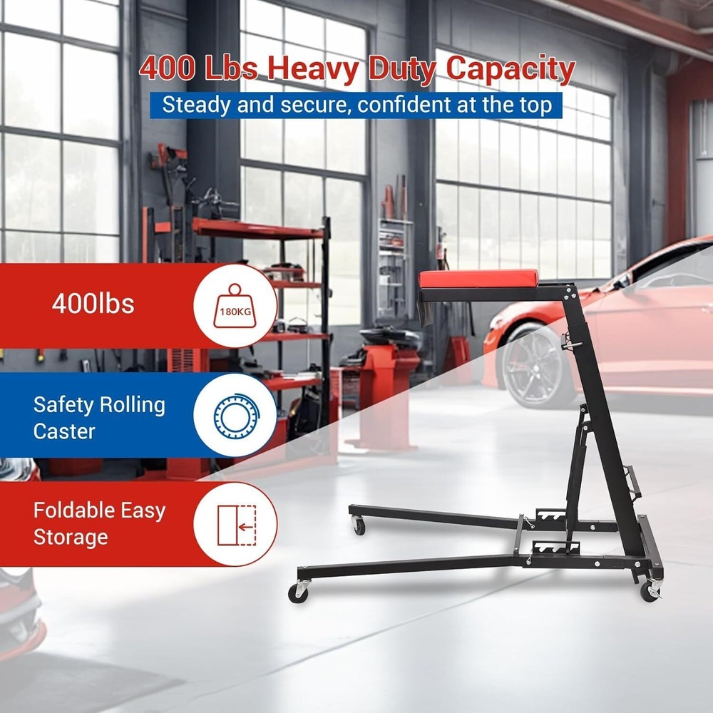 Automotive Topside Creeper 400LBS Adjustable Height Movable with 4 Wheels